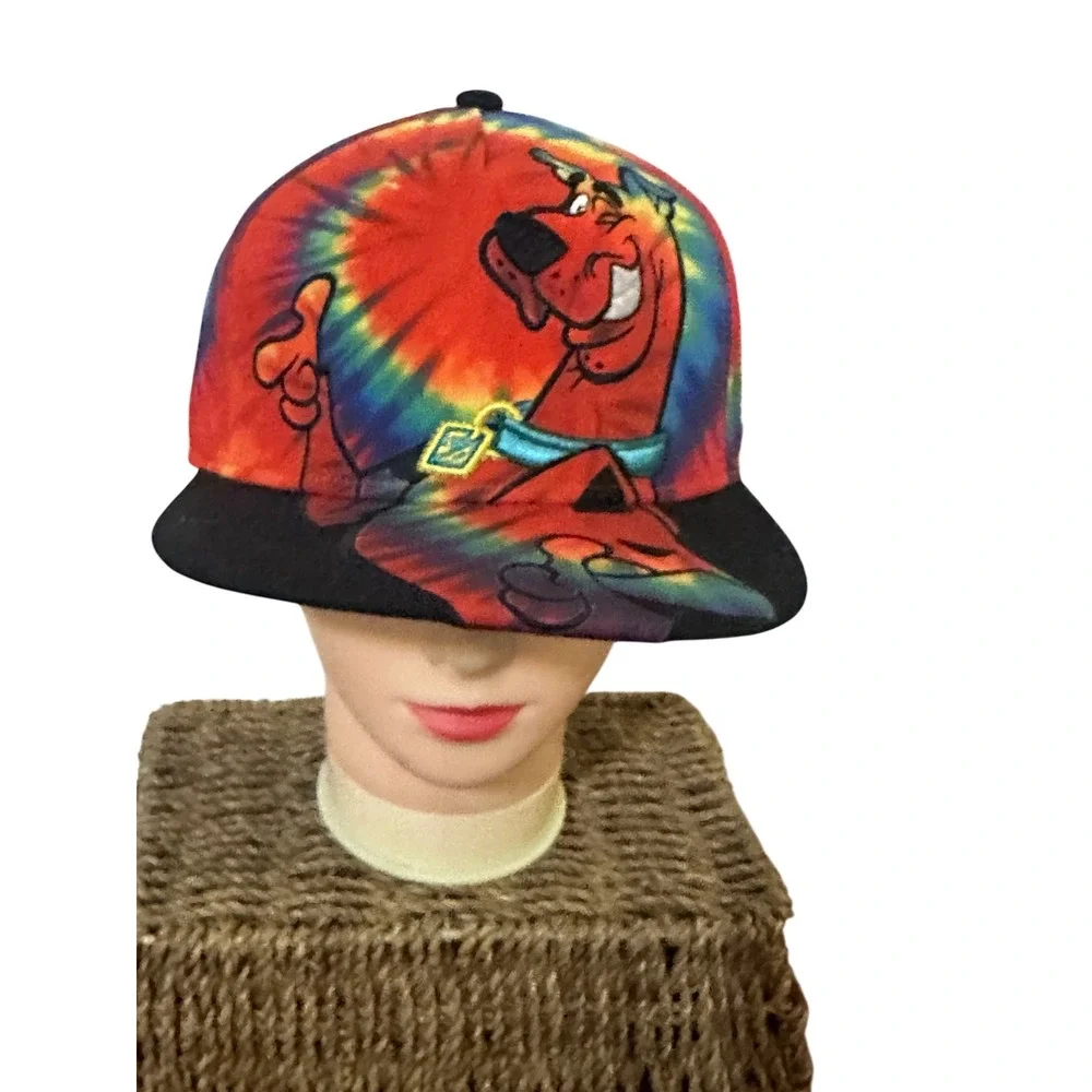 NWT Scooby-Doo Tie Dye Snapback Hat Warner‎ Bros Embroidered Graphic Flat Brim